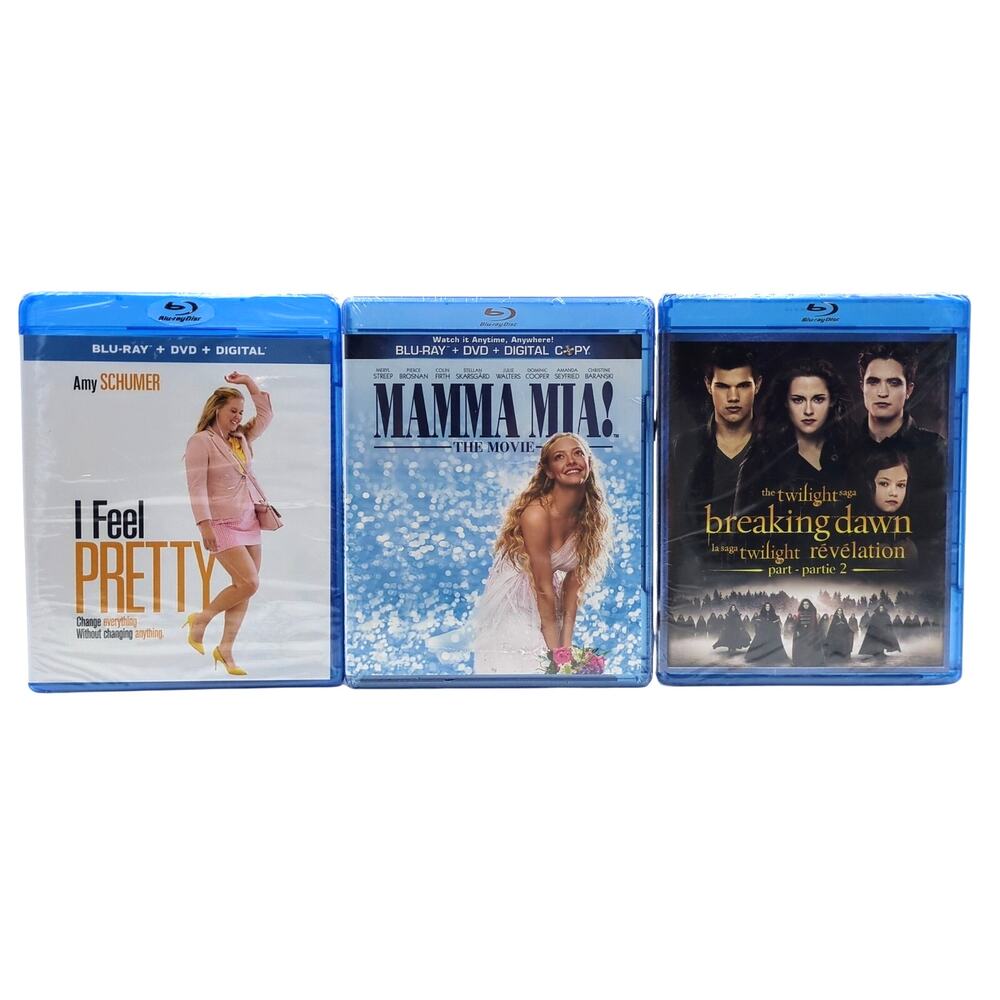 Mamma Mia I Feel Pretty Twilight Breaking Dawn 2 Blu-Ray Lot Brand New Sealed